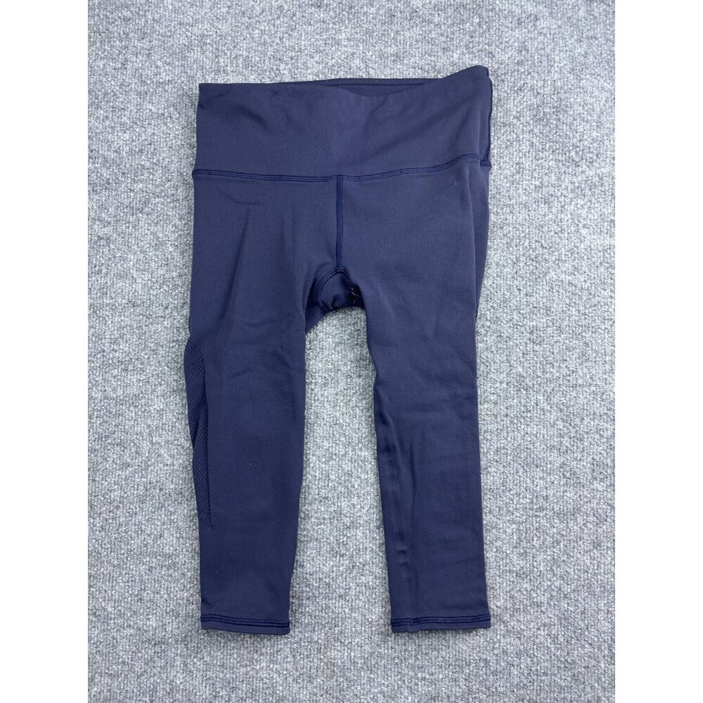 Lululemon Pants Womens Small Blue High Rise Crop Mesh Panel Leggings Yoga
